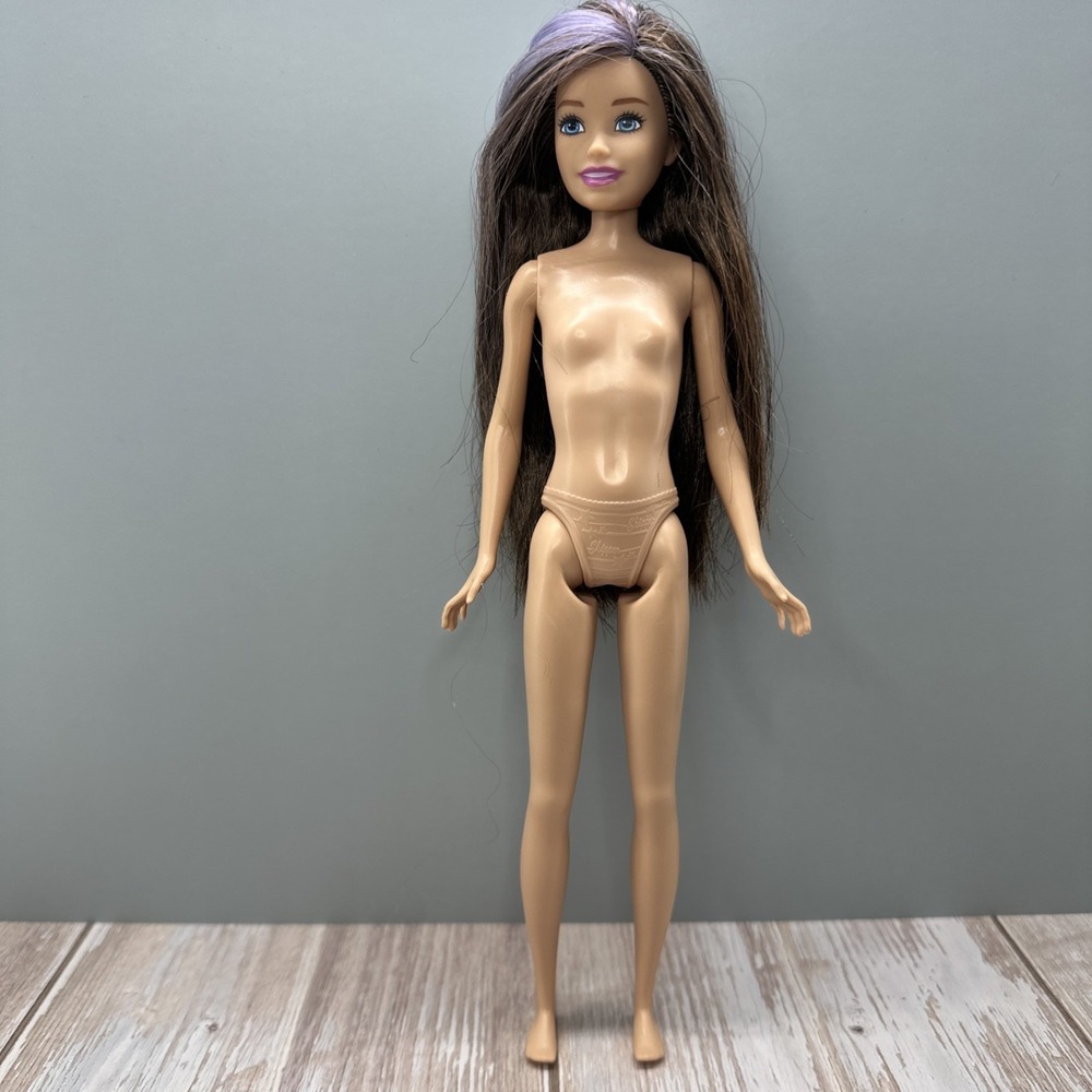 Matel Barbie Skipper Mermaid Power Doll Brown Hair Purple Streaks HHG55 Nude